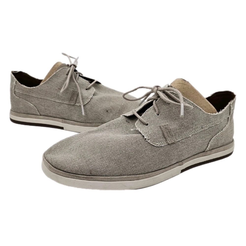Rockport CH9281 Mens Austyn Grey Lace Up Plain Toe Canvas Oxford Shoe Size 8